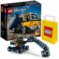 KLOCKI LEGO TECHNIC 42147 WYWROTKA KOPARKA 2 W 1 SAMOCHODY ZESTAW + TORBA
