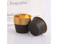 Foremki do muffinek (alu), czarno złote, 50 szt.