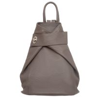 VERA PELLE plecak damski skórzany elegancki trójkątny V561 ciepły szary