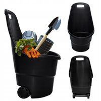 TACZKA OGRODOWA WÓZEK OGRODOWY NA LIŚCIE SKŁADANY TIM-BL CZARNY 55 LITRÓW