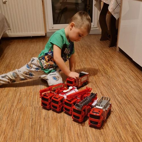 Wóz Strażacki Zabawka dla Dzieci Straż Pożarna Duży Zestaw 6 szt Ciężarówka na Arena.pl