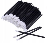 APLIKATORY WELUROWE BEZWŁÓKIENKOWE CZARNE DO RZĘS UST POMADEK 50 sztuk