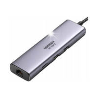 HUB Adapter USB-C - USB-A / HDMI / RJ45 / czytnik kart SD i TF / USB-C PD 1