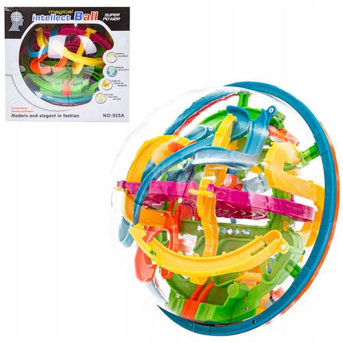 Zręcznościowa Gra Inteligentna KULA LABIRYNT 3D przeplatanka łamigówka 18CM na Arena.pl