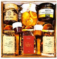 DUŻY KOSZ PREZENTOWY PREZENT UPOMINEK MIÓD HERBATA CYTRYNA KONFITURY