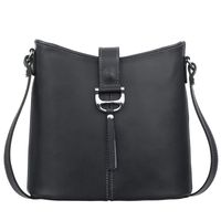 VERA PELLE torebka skórzana listonoszka z paskiem V372 grafitowa