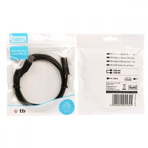 Kabel USB AM-BM 1.8 czarny na Arena.pl
