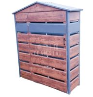 Wiata śmietnikowa dwuspad 1,5x0,5m antracyt z drewnem TS497