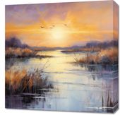 Obraz 60x60cm Zachód na Mokradłach