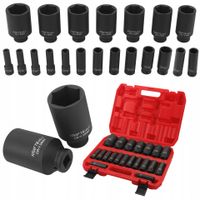 Zestaw nasadek udarowych 20 elementów 6-kątne 1/2"""" 10-38 mm KD11794