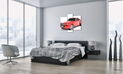 Obraz Na Płótnie - Czerwony Samochód  - 95X80 Cm - Cb95X80-2563 na Arena.pl