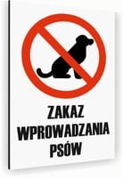 Tabliczka znak informacyjny 40x30 Biała NIE WPROWADZAĆ PSÓW Nierdzewna