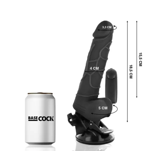basecock model pilot black 18,5 cm - anatomiczny wibrator z pilotem na Arena.pl