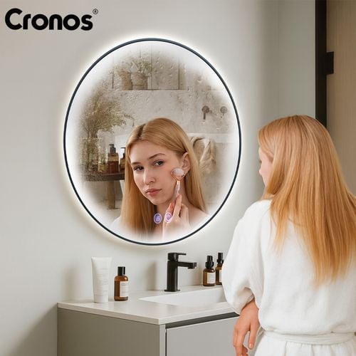 Lustro podgrzewane Cronos okrągłe 70cm Black na Arena.pl