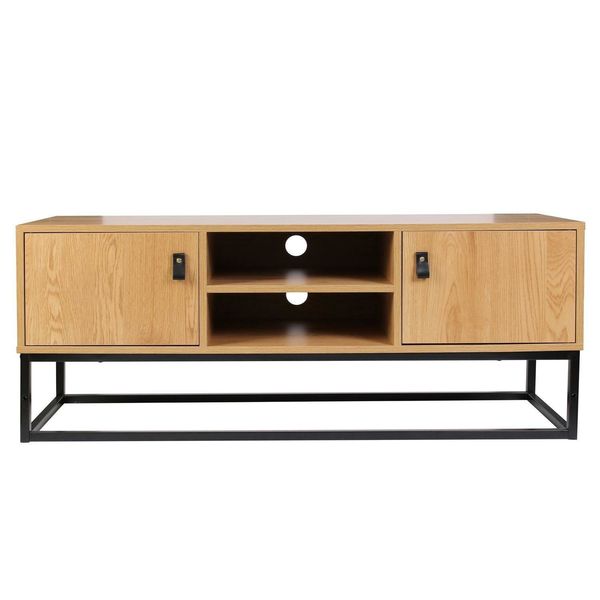 Szafka RTV Abbott dąb/czarna zdjęcie 3