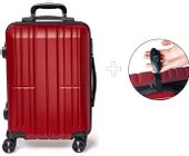 Mała walizka podróżna bordo ABS zamek szyfrowy + waga bagażowa gratis
