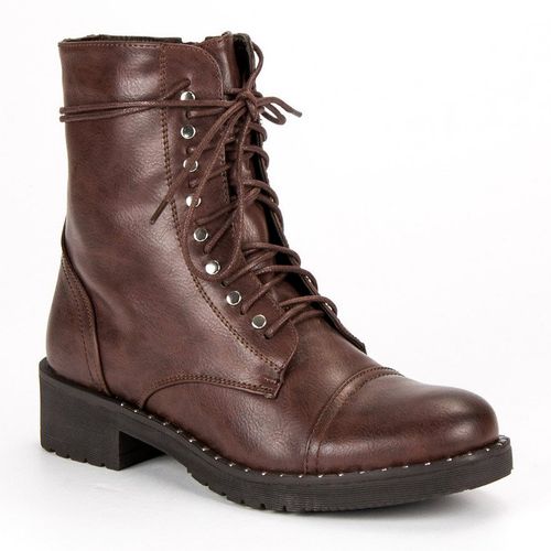 Brązowe wiązane botki r.40 na Arena.pl