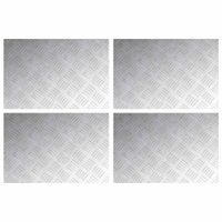 Płytki w Szachownicę 4 pcs Srebrny 60 x 40 cm Aluminium