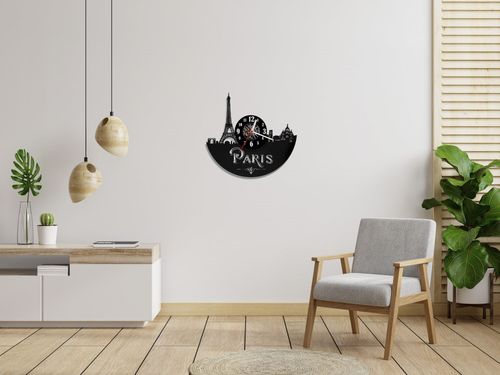 Zegar ścienny z płyty winylowej Wieża Eiffla 9.4 na Arena.pl