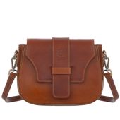 VERA PELLE torebka damska skórzana listonoszka vintage V649 camel