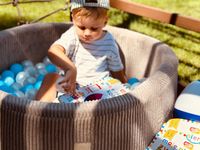 Suchy Basen z Kulkami 90x30 Piankowy Basen Sztruksowy BEŻ 200 piłek MISIOO