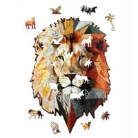 PUZZLE DREWNIANE LEW w pudełku 100 elementów A5 na prezent