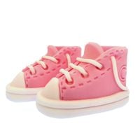 Buciki cukrowe na tort różowe chrzest roczek