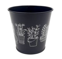 DONICZKA OSŁONKA METALOWA NA DONICZKĘ CZARNA 15 cm