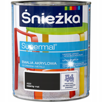 ŚNIEŻKA EMALIA AKRYLOWA CZARNA MAT A501 0.8L