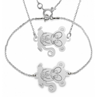 SREBRNY KOMPLET CELEBRYTKI MYSZKI SREBRO PRÓBY 925