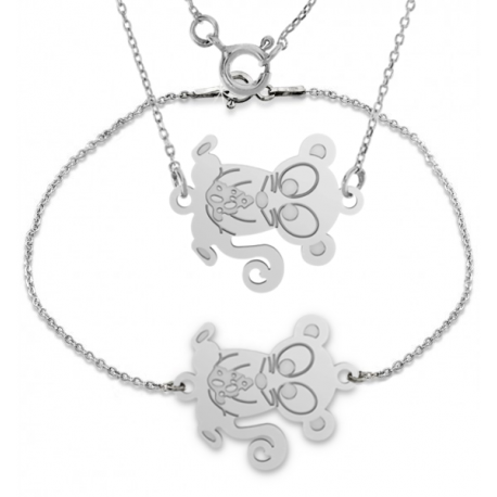 SREBRNY KOMPLET CELEBRYTKI MYSZKI SREBRO PRÓBY 925 na Arena.pl