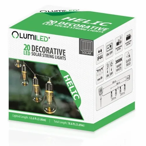 Girlanda SOLARNA OGRODOWA 20x LED ŻARÓWKI XXL na Arena.pl