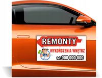 Magnes na samochód reklama magnetyczna PROJEKT REMONTY WYKOŃCZENIA WNĘTRZ