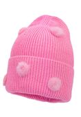 Jamiks LITZY czapka dla dziewczynki pompony fuksja 50-52