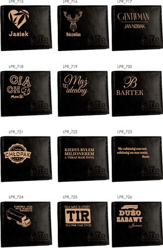 Portfel na prezent imię TWÓJ TEKST grawer SKÓRA na Arena.pl