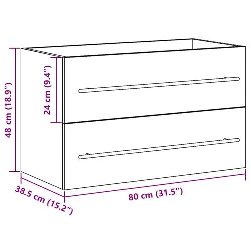 Szafka pod umywalkę, dąb artisan, 80x38,5x48 cm na Arena.pl