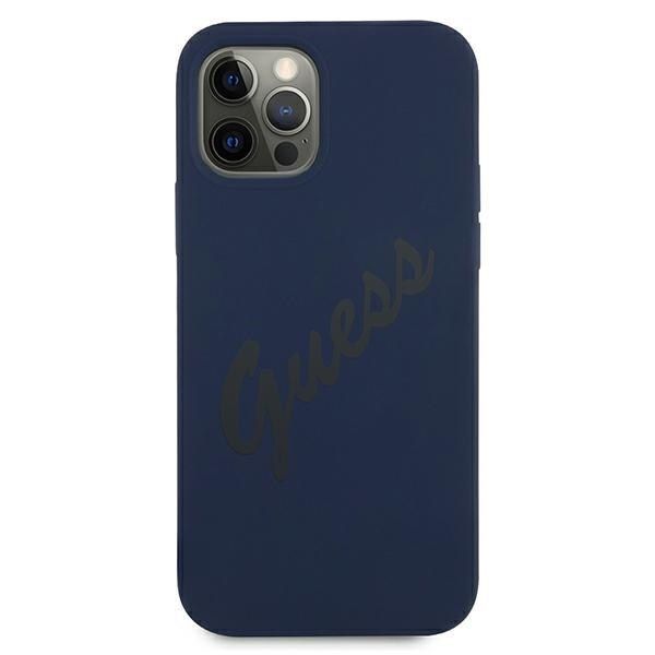 Guess GUHCP12MLSVSBL iPhone 12/12 Pro 6,1" niebieski/blue hardcase Script zdjęcie 3