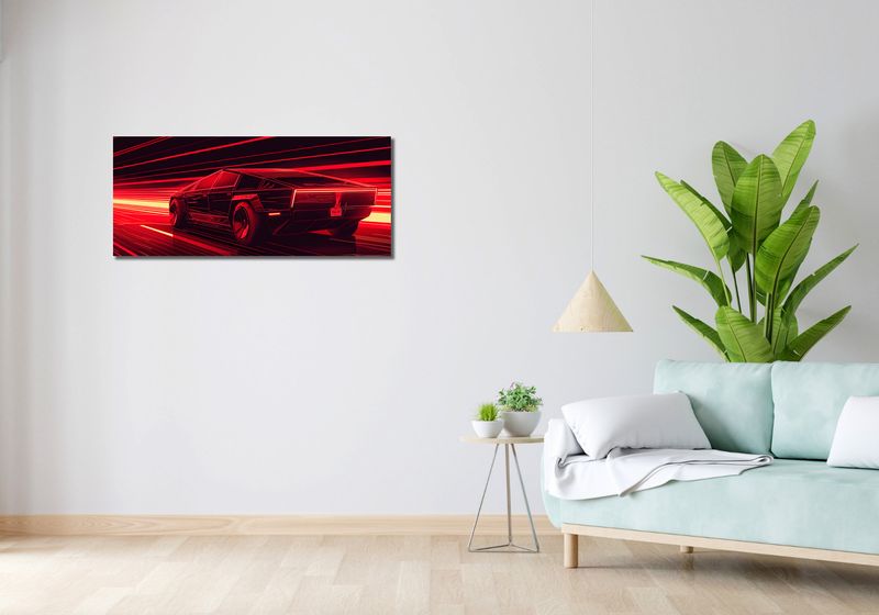 Obraz 100x40cm Prędkość w Czerwonym Neonie zdjęcie 2
