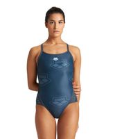 ARENA STROJE PŁYWACKIE WOMEN'S ICONIC SUPER FLY BACK ON ASPHALT STONE GREY