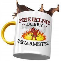 Kubek Żółty Dla Zegarmistrza Piekielnie Dobry Z Nadrukiem Ze Zdjęciem