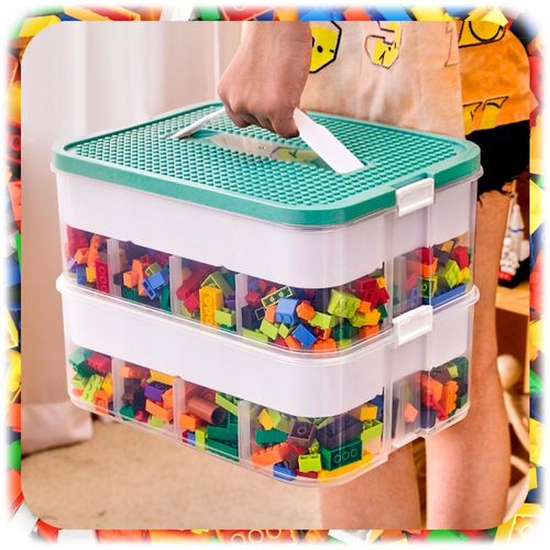 POJEMNIK na Klocki LEGO 4-PIĘTROWY WARSTWOWY ORGANIZER z Przegródkami 24 L na Arena.pl