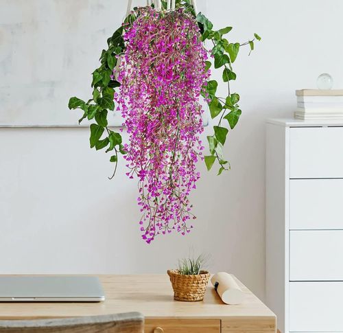 Wiszące kwiaty dekoracyjne sztuczne wierzba 2szt bukiet pnące wystrój na Arena.pl