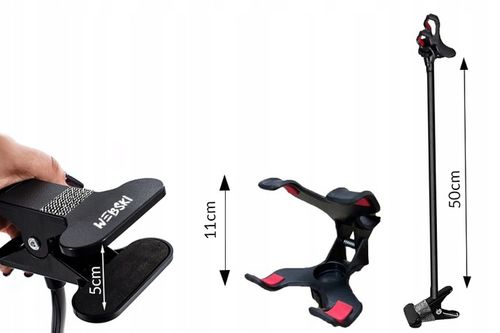 UNIWERSALNY UCHWYT NA TELEFON kamerę 360 PAŁĄK Z KLIPSEM DO BLATU Webski na Arena.pl