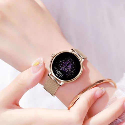 SMARTWATCH ZEGAREK DAMSKI DLA KOBIETY PULS SPORT POWIADOMIENIA MENU ZŁOTY na Arena.pl