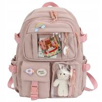 Plecak Szkolny RÓŻOWY Tornister Z Misiem Brelok dla Dziewczynki Dziecka