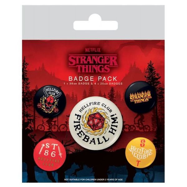 Przypinki Stranger Things 5 sztuk zdjęcie 1