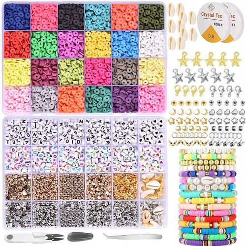ZESTAW KORALIKÓW DO ROBIENIA BRANSOLETEK BIŻUTERII ZAWIESZKI SERDUSZKA na Arena.pl
