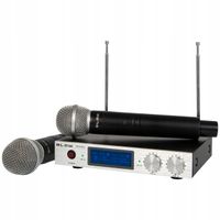 PROFESJONALNY MIKROFON BEZPRZEWODOWY 2szt ODBIORNIK VHF JACK 6.3 50m 2xAA