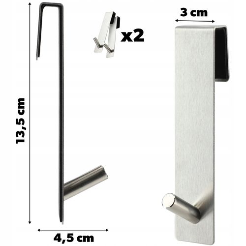 2x KADAX Haczyk Na Drzwi Wieszak Bezinwazyjny Ręczniki Ubrania Pojedynczy na Arena.pl