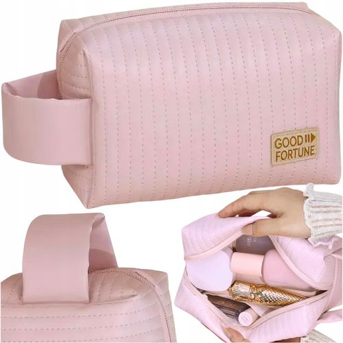 Podróżna Kosmetyczka Damska Duża Organizer Kuferek Elegancka Ekoskóra na Arena.pl